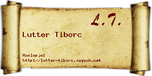 Lutter Tiborc névjegykártya